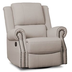 delta home denham recliner glider swivel chair, wood, flax