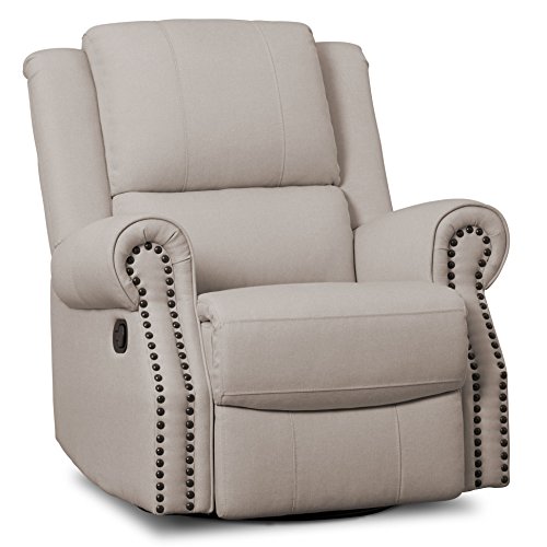 Delta Home Denham Recliner Glider Swivel Chair, Wood, Flax