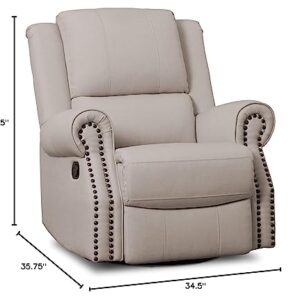 Delta Home Denham Recliner Glider Swivel Chair, Wood, Flax