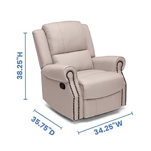 Delta Home Denham Recliner Glider Swivel Chair, Wood, Flax