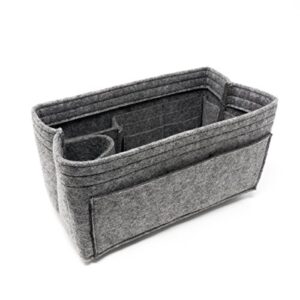 sorte. lightweight felt purse insert organizer with credit card slots for handbag & tote bag… (grey)
