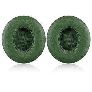 solo 2/3 wireless earpads - jecobb replacement ear cushion pads with protein leather and memory foam for beats solo 2.0/3.0 wireless on ear headphones only (turf green)