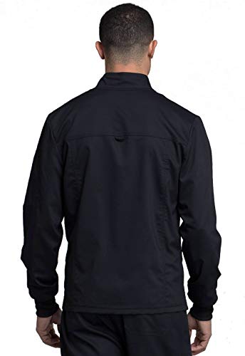 Cherokee Men Warm up Scrub Jacket with Zip Front WW320, L, Black