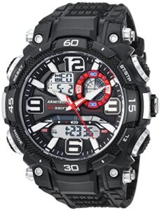 armitron sport men's 20/5270blk analog-digital chronograph black resin strap watch