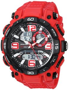 armitron sport men's 20/5270red analog-digital chronograph red resin strap watch