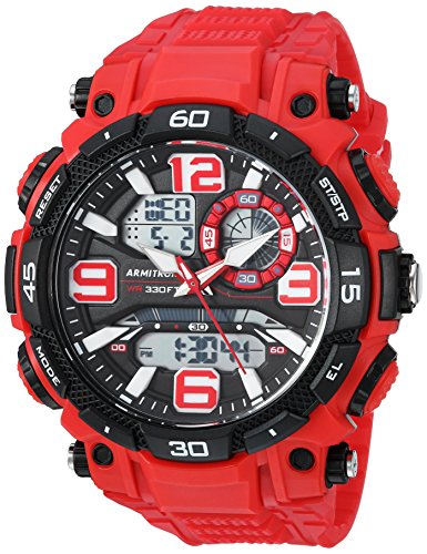 Armitron Sport Men's 20/5270RED Analog-Digital Chronograph Red Resin Strap Watch