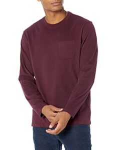 amazon essentials men's regular-fit long-sleeve t-shirt, burgundy, medium