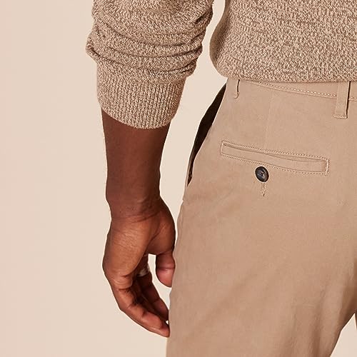 Amazon Essentials Men's Slim-Fit Casual Stretch Khaki Pant, Dark Khaki Brown, 36W x 34L