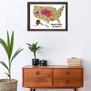 JARLINK Scratch Off USA Map Poster, 12x17 inches United States Map with Unique Accessories Set, Personalized Travel Poster, Gift for Travelers