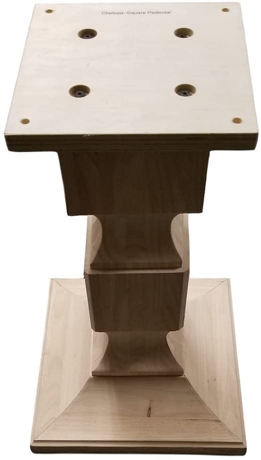 BingLTD - 28" Tall Unfinished Chelsea Square Pedestal Table Base (WH-Chelsea28-UNF)