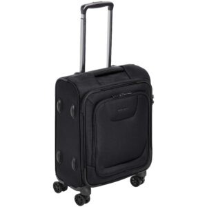 amazon basics expandable softside carry-on spinner luggage suitcase with tsa lock and wheels - 20.4 inch, black