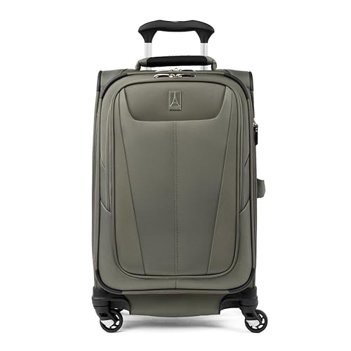 Travelpro Maxlite 5 Softside Expandable Luggage with 4 Spinner Wheels, Lightweight Suitcase, Men and Women, Slate Green, Carry-On 21-Inch