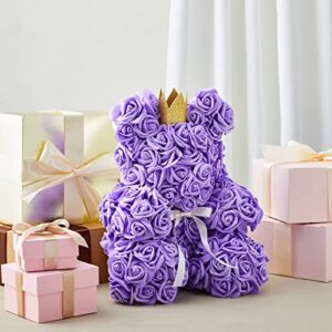 100 Pack Purple Artificial Flowers, Bulk Stemless Fake Foam Roses for Wedding, Decorations, Bouquets (3 in)