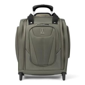 travelpro luggage maxlite 5 softside lightweight rolling underseat compact carry on upright 2 wheel bag, men and women, slate green, 15-inch
