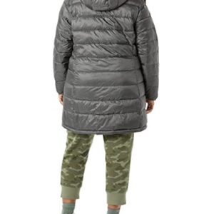 Amazon Essentials Women's Lightweight Water-Resistant Hooded Puffer Coat (Available in Plus Size), Charcoal Heather, X-Large