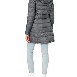 Amazon Essentials Women's Lightweight Water-Resistant Hooded Puffer Coat (Available in Plus Size), Charcoal Heather, X-Large