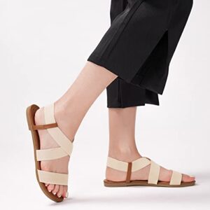 Rekayla Flat Elastic Sandals for Women Beige 07