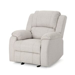 christopher knight home michelle gliding recliner,stainless steel, beige + black