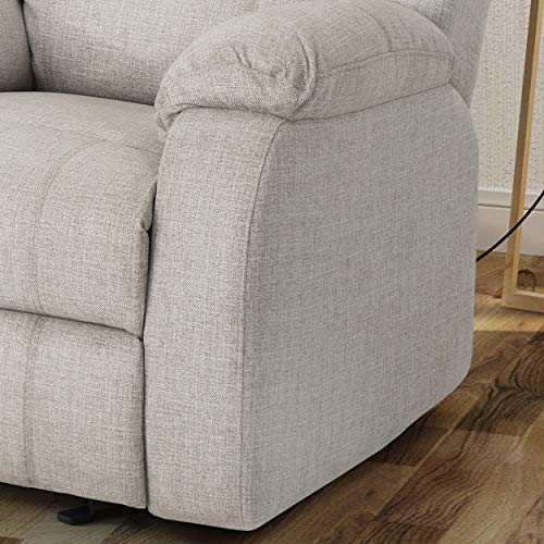 Christopher Knight Home Michelle Gliding Recliner,Stainless Steel, Beige + Black