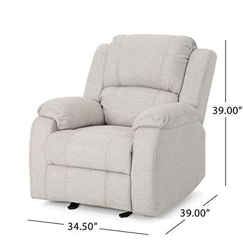 Christopher Knight Home Michelle Gliding Recliner,Stainless Steel, Beige + Black