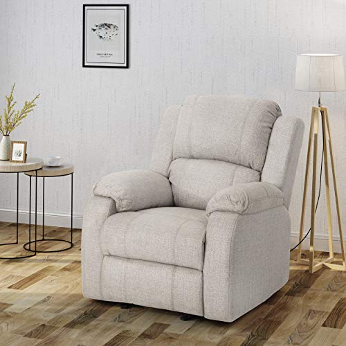 Christopher Knight Home Michelle Gliding Recliner,Stainless Steel, Beige + Black