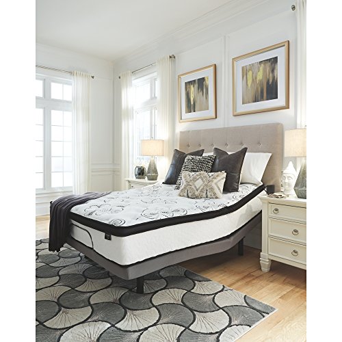 Signature Design by Ashley Full Size Chime 12 Inch Medium Firm Hybrid Mattress with Cooling Gel Memory Foam , White