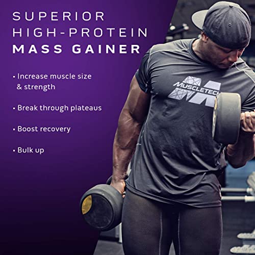Mass Gainer, MuscleTech 100% Mass Gainer Protein Powder, Protein Powder for Muscle Gain, Whey Protein + Muscle Builder, Weight Gainer Protein Powder, Creatine Supplements, Chocolate, 5.15 lbs