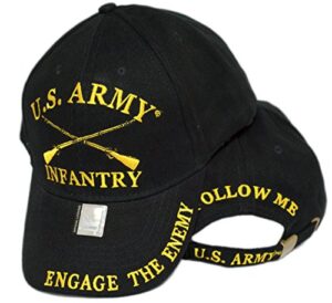 moon us army infantry crossed rifles branch insignia embroidered hat follow me engage premium quality dad hat for men women