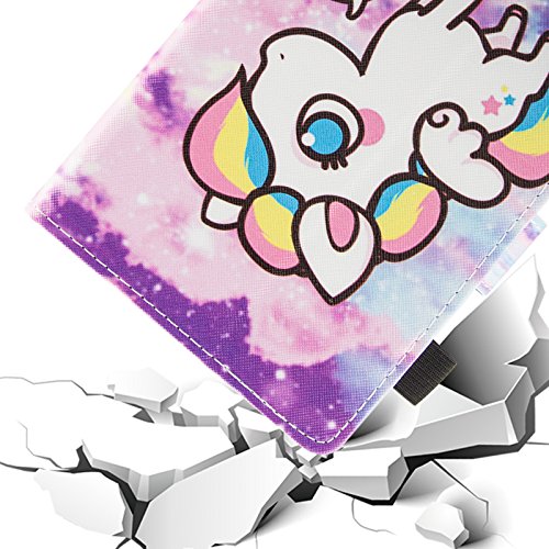 Dteck Case for Kindle Paperwhite (6" Display) - Slim Fit Folio Case Lightweight Flip Protector Durable Protective PU Leather Cute Cartoon E-Reader Cover Case (Purple Horse)