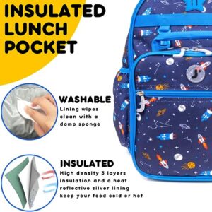 J World New York Unisex Kid's Backpack with Lunch Bag Set, Spaceship, One Size
