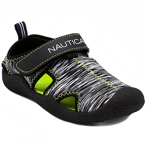 Nautica Kids Protective Water Shoe,Closed-Toe Sport Sandal for Boys and Girls-Kettle Gulf-Black Multi Size-12