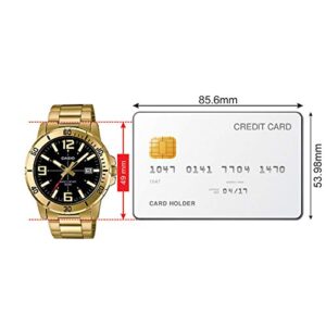 Casio MTP-VD01G-1BV Men's Enticer Gold Tone Stainless Steel Black Dial Casual Analog Sporty Watch