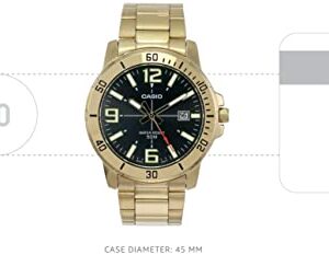 Casio MTP-VD01G-1BV Men's Enticer Gold Tone Stainless Steel Black Dial Casual Analog Sporty Watch