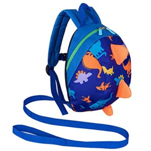 YUPING Toddler kids Dinosaur Backpack Book Bags with Safety Leash for Boys Girls (Style:6 Dark blue)