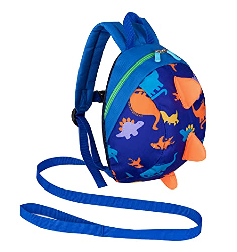 YUPING Toddler kids Dinosaur Backpack Book Bags with Safety Leash for Boys Girls (Style:6 Dark blue)