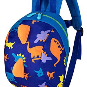 YUPING Toddler kids Dinosaur Backpack Book Bags with Safety Leash for Boys Girls (Style:6 Dark blue)