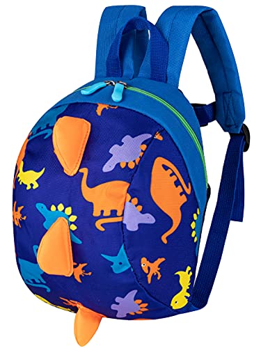 YUPING Toddler kids Dinosaur Backpack Book Bags with Safety Leash for Boys Girls (Style:6 Dark blue)