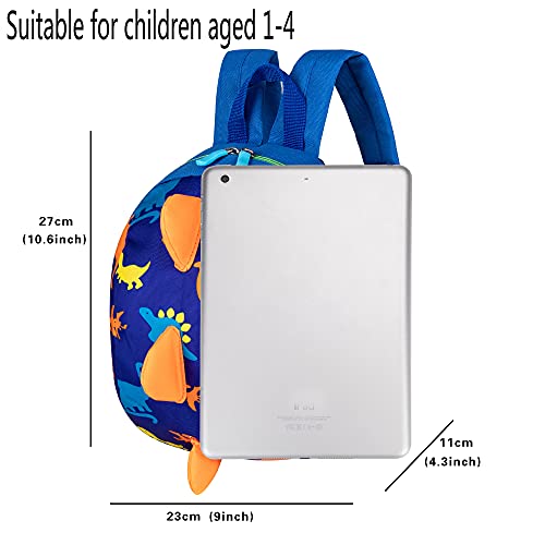 YUPING Toddler kids Dinosaur Backpack Book Bags with Safety Leash for Boys Girls (Style:6 Dark blue)