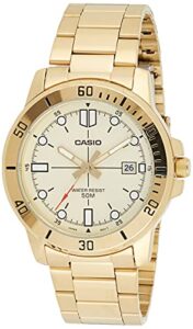 casio mtp-vd01g-9ev men's enticer gold tone stainless steel gold dial casual analog sporty watch