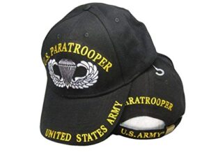 aes u.s. army paratroopers crest diamond wings black embroidered cap hat ee