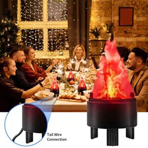 TOPCHANCES 3D Fake Flame Lamp,110V Electric Campfire Artificial Flickering Flame Table Lamp Fake Fire Light Realistic Flame Stage Effect Light for Halloween Christmas Party Festival Decoration