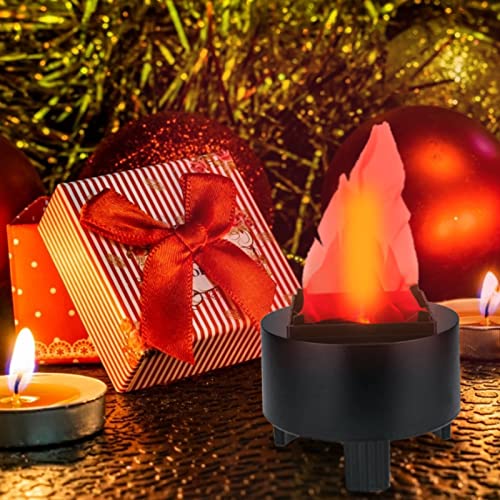 TOPCHANCES 3D Fake Flame Lamp,110V Electric Campfire Artificial Flickering Flame Table Lamp Fake Fire Light Realistic Flame Stage Effect Light for Halloween Christmas Party Festival Decoration