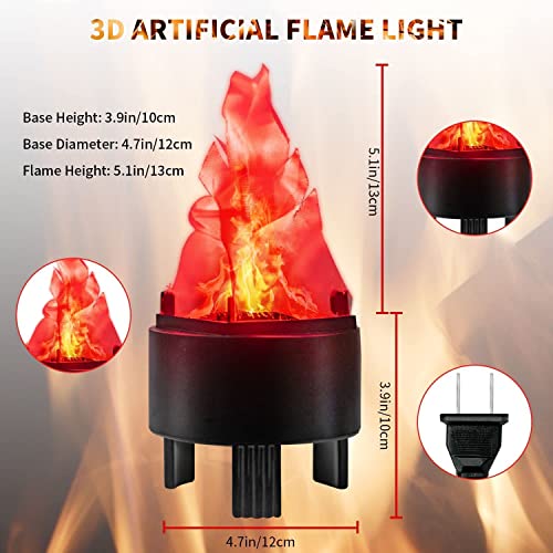 TOPCHANCES 3D Fake Flame Lamp,110V Electric Campfire Artificial Flickering Flame Table Lamp Fake Fire Light Realistic Flame Stage Effect Light for Halloween Christmas Party Festival Decoration