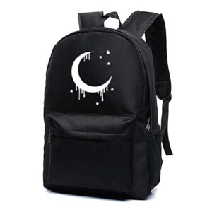 moon gothic backpack unisex classic canvas goth backpack hiking bag durable travel daypack bookbag