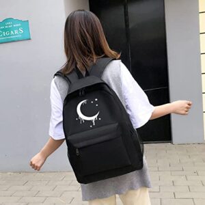 Moon Gothic Backpack Unisex Classic Canvas goth Backpack Hiking Bag Durable Travel Daypack Bookbag