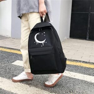 Moon Gothic Backpack Unisex Classic Canvas goth Backpack Hiking Bag Durable Travel Daypack Bookbag