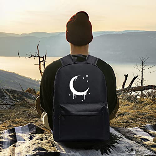 Moon Gothic Backpack Unisex Classic Canvas goth Backpack Hiking Bag Durable Travel Daypack Bookbag