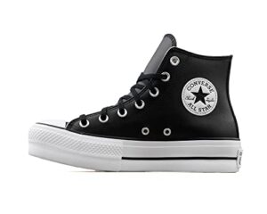 converse women's chuck taylor all star lift clean sneaker, black/black/white, 9 m us