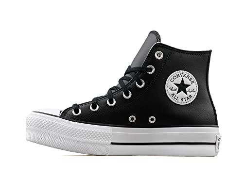 Converse Women's Chuck Taylor All Star Lift Clean Sneaker, Black/Black/White, 9 M US