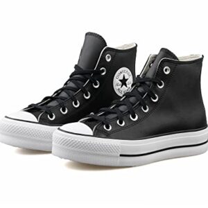 Converse Women's Chuck Taylor All Star Lift Clean Sneaker, Black/Black/White, 9 M US